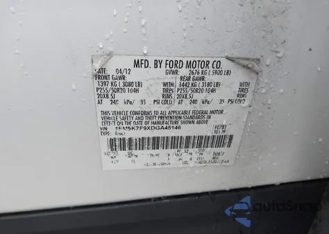 2013 Ford Explorer Limited from USA, damaged, VIN 1FM5K7F9XDGA45146